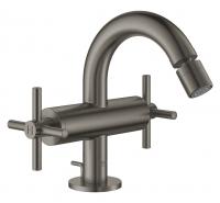 Смеситель Grohe Atrio New Classic (24027AL3) для биде, M-Size, со сливным гарнитуром, темный графит, матовый