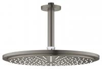 Верхний душ с потолочным кронштейном Grohe Rainshower Cosmopolitan 310 (26067AL0) круглый, диаметр 310 мм, темный графит, матовый