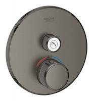 Смеситель-термостат Grohe Grohtherm SmartControl (29118AL0) на 1 источник, встраиваемый, круглая розетка, необходим Rapido SmartBox 35600, темный графит, матовый