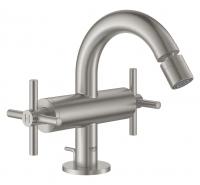 Смеситель Grohe Atrio New Classic (24027DC3) для биде, M-Size, со сливным гарнитуром, суперсталь
