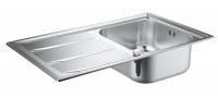 Мойка кухонная из нержавеющей стали с крылом Grohe K400 (31566SD0) 86х50 см, под тумбу 45 см, клапан-автомат, нержавеющая сталь