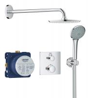 Душевая система встраиваемая Grohe Grohtherm (34734000) с термостатом на 2 выхода, верхний душ Rainshower Cosmopolitan 210, ручной душ Euphoria, хром