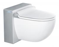 Подвесной унитаз-биде Grohe Sensia IGS (39111LP0) корпус, матовый хром, фронтальная часть белая, с сиденьем микролифт