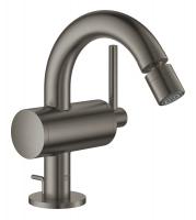 Смеситель Grohe Atrio New Classic (32108AL3) для биде, M-Size, со сливным гарнитуром, темный графит, матовый