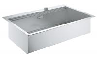 Мойка кухонная из нержавеющей стали Grohe K800 (31584SD0) 85х56 см, монтаж вровень со столешницей, клапан-автомат, нержавеющая сталь