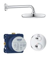 Душевая система встраиваемая Grohe Grohtherm (34726000) с термостатом на 2 выхода, верхний душ Tempesta 210, без душевого набора (приобретается отдельно), хром