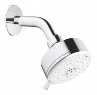 Верхний душ с настенным кронштейном Grohe New Tempesta Cosmopolitan 100 IV (27869001) 4 режима, ограничитель расхода воды 9,5 л/мин, хром