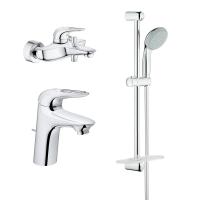 Комплект смесителей для ванной Grohe Eurostyle new (124416) 3 в 1, (для раковины 33558003, для ванны 33558003, гарнитур 27926000) хром