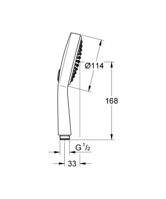 Ручной душ Grohe Power&Soul Cosmopolitan 115 (27661000) диаметр 115 мм, хром