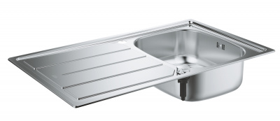 Мойка кухонная из нержавеющей стали с крылом Grohe K200 (31552SD0) 86х50 см, под тумбу 45 см, клапан-автомат, нержавеющая сталь