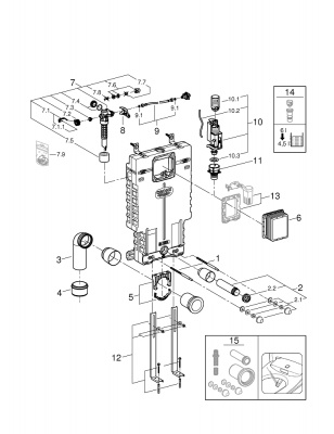 Смывной бачок Grohe Uniset (38642001) для приставного унитаза (для обмуровки)