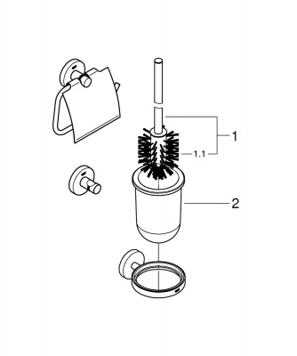 Набор аксессуаров для ванной Grohe Essentials City Restroom (40407001) 3 в 1, ершик 40374, крючок 40364, бумагодержатель 40367, хром