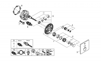 Grohtherm SmartControl Термостат скрытого монтажа для душа с переключателем на 1 положение