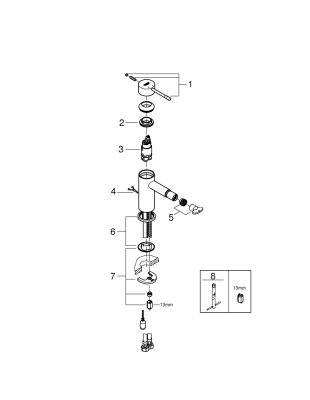 Смеситель Grohe Essence (32934001) для биде, с цепочкой, хром