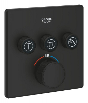 Термостат Grohe Grohtherm SmartControl (102167KF00) для встраиваемого монтажа на 3 выхода, черный матовый