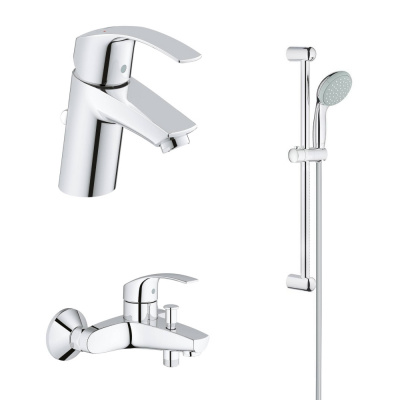 Комплект смесителей для ванной Grohe Eurosmart (124446) 3 в 1, (для раковины 33265002, для ванны 33300002, гарнитур 27853000) хром