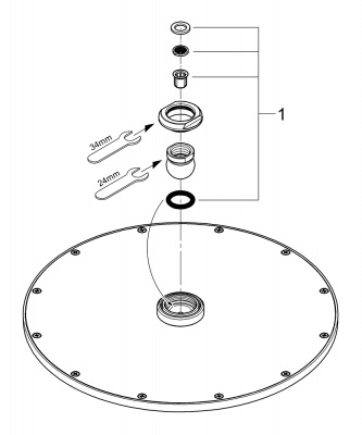 Верхний душ Grohe Rainshower Cosmopolitan 310 (27477000) круглый, диаметр 310 мм, металлический, хром