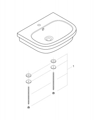 Раковина накладная Grohe Euro Ceramic PureGuard (3933700H) 60х48 см, с гигиеническим покрытием, с 1-м отверстием для смесителя по центру