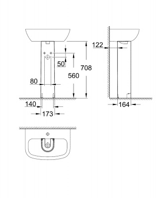 Пьедестал для раковины Grohe Bau Ceramic (39425000)