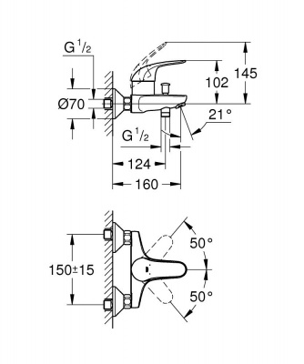 Смеситель Grohe Euroeco (32743000) для ванны