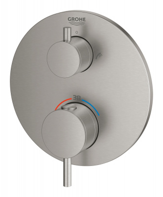 Смеситель Grohe Atrio New Classic (24138DC3) для ванны на 2 выхода, встраиваемый, для механизма 35600, маркировка ванна и душ, суперсталь