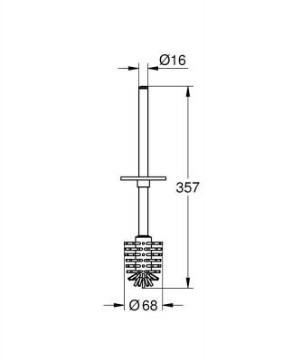 Запасная щетка для ершика с ручкой Grohe Selection Cube (40868000) хром