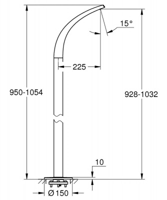 GROHE Ondus Излив для ванны, напольный монтаж