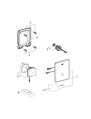 Электронный смыв для писсуара Grohe Tectron Skate (37321SD1) встраиваемый, для Rapido U, питание от сети 230 В, нержавеющая сталь