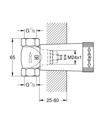 Механизм скрытого вентиля Grohe (29800000) 1/2"