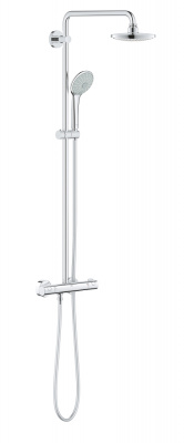 Душевая стойка Grohe Euphoria System 180 E (26418000) с термостатом для душа (без излива), верхний душ 180 мм, кронштейн 46 см, хром