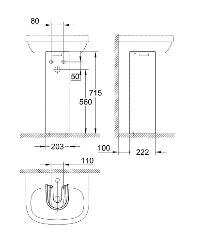 Пьедестал для раковины Grohe Euro Ceramic (39202000) белый
