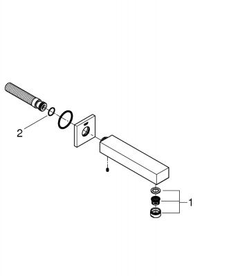 Квадратный излив для ванны Grohe Eurocube (13303000) хром