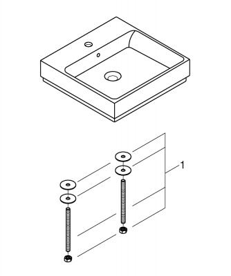 Раковина накладная Grohe Cube Ceramic PureGuard (3947800H) 50х49 см, с гигиеническим покрытием, с 1-м отверстием для смесителя по центру