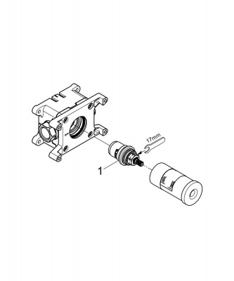 Механизм скрытого вентиля Grohe Grohtherm F (35028000) на 1 выход, для 27623000