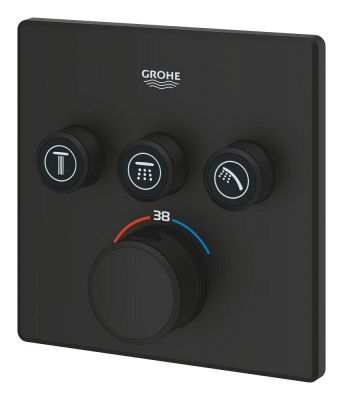 Термостат Grohe Grohtherm SmartControl (102167KF00) для встраиваемого монтажа на 3 выхода, черный матовый