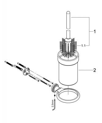 Ершик для унитаза Grohe Atrio (40314000) с настенным держателем, хром