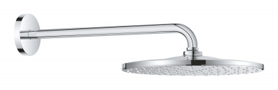 Верхний душ Grohe Rainshower 310 Mono (26558000) диаметр 310 мм, 1 режим струи, с настенным кронштейном 422 мм, ограничитель расхода воды 9,5 л/мин, хром