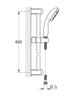 Комплект смесителей для ванной Grohe Eurosmart (124446) 3 в 1, (для раковины 33265002, для ванны 33300002, гарнитур 27853000) хром