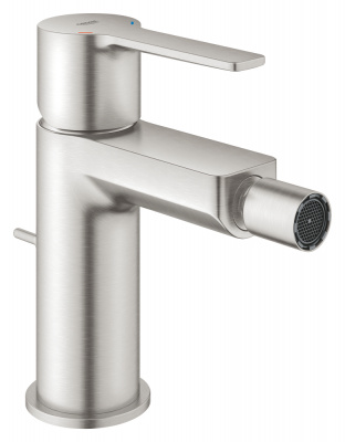 Смеситель Grohe Lineare new (33848DC1) для биде, S-Size, со сливным гарнитуром, суперсталь