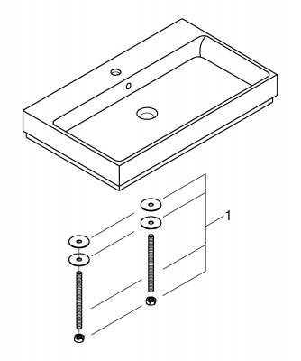 Раковина накладная Grohe Cube Ceramic PureGuard (3947600H) 80х49 см, с гигиеническим покрытием, с 1-м отверстием для смесителя по центру