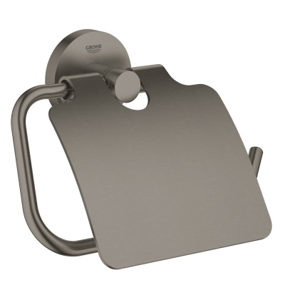 Держатель туалетной бумаги Grohe Essentials (40367AL1) с крышкой, темный графит, матовый