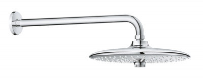 Верхний душ Grohe Euphoria 260 (26458000) с настенным кронштейном 380 мм, круглый, 260 мм, 3 режима, хром