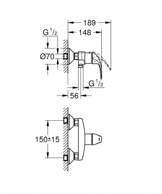 Смеситель Grohe BauCurve (23631000) для душа, хром