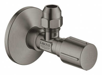 Угловой вентиль Grohe (22037AL0) 3/8", резьба с насечками, 1 шт, темный графит, матовый