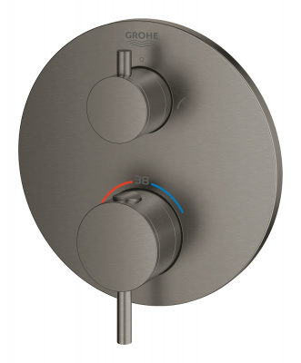 Смеситель Grohe Atrio New Classic (24138AL3) для ванны на 2 выхода, встраиваемый, для механизма 35600, маркировка ванна и душ, темный графит, матовый
