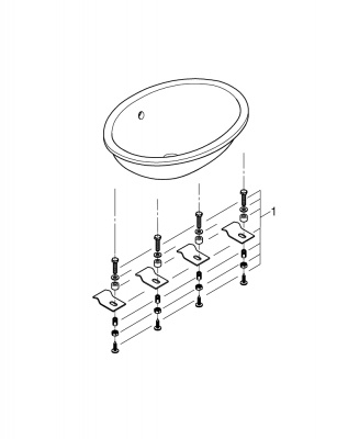 Раковина встраиваемая снизу Grohe Bau Ceramic (39423000) 56х42 см, без отверстия под смеситель