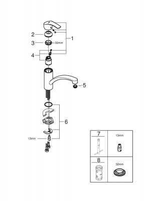 Мойка кухонная из нержавеющей стали Grohe K300 Eurosmart (31565SD0) 97х50 см, под тумбу 60 см, клапан-автомат, нержавеющая сталь