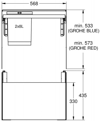 GROHE Blue Система сортировки отходов и мусора -
 60 см, 8/8 л