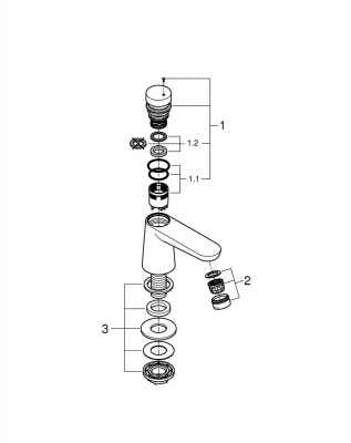 Вентиль Grohe Euroeco Cosmopolitan T (36265000) автоматический вертикальный