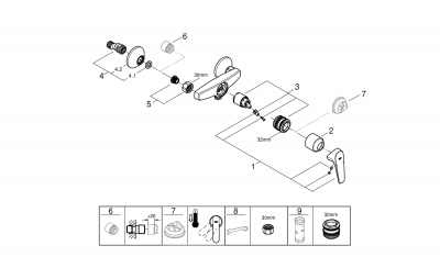 Смеситель Grohe BauFlow (23632000) для душа, хром
